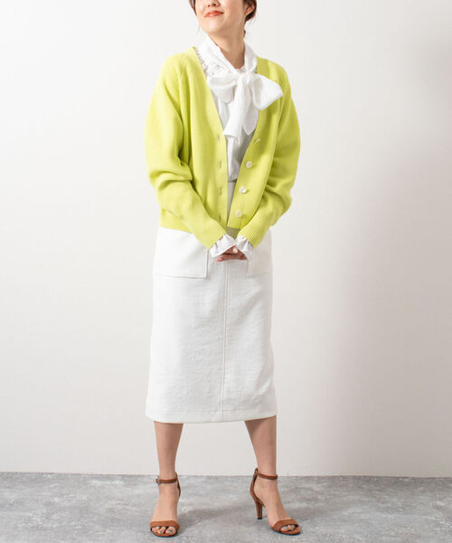 NOLLEY’S（ノーリーズ）の「ストレッチタイトスカート（スカート・レディース・チャコールグレー/ミント/オフホワイト・38/36/34）」の9枚目の写真