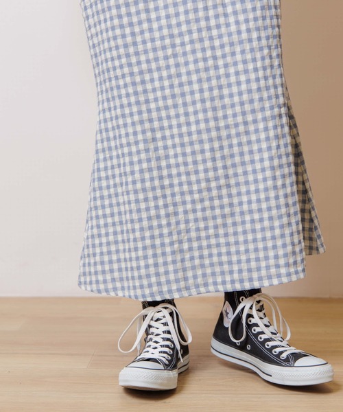flower（フラワー）の「ハッピーギンガムスカート（スカート・レディース・ブラック/ブルー・FREE）」の5枚目の写真