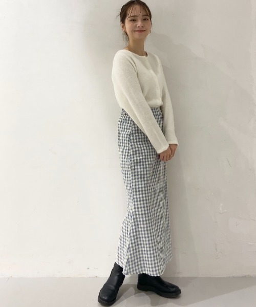 flower（フラワー）の「ハッピーギンガムスカート（スカート・レディース・ブラック/ブルー・FREE）」の12枚目の写真