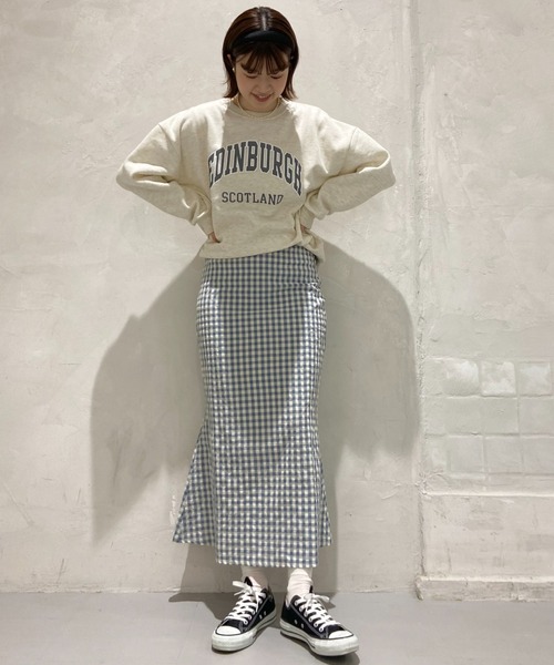 flower（フラワー）の「ハッピーギンガムスカート（スカート・レディース・ブラック/ブルー・FREE）」の9枚目の写真