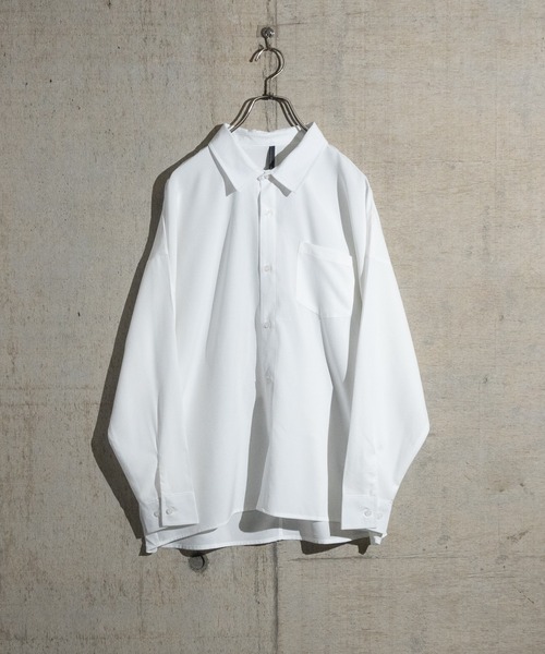 JOHN'S CLOSET（ジョンズクローゼット）の「【i】ポリストレッチドロップショルダーシャツ（シャツ/ブラウス・メンズ・サックスブルー/ホワイト/チャコールグレー/グリーン/イエロー/ブラック/ネイビー/パープル・MEDIUM/LARGE/X-LARGE）」の3枚目の写真