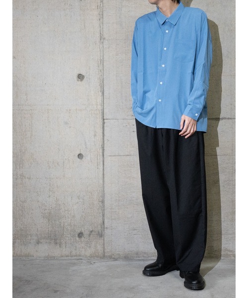 JOHN'S CLOSET（ジョンズクローゼット）の「【i】ポリストレッチドロップショルダーシャツ（シャツ/ブラウス・メンズ・サックスブルー/ホワイト/チャコールグレー/グリーン/イエロー/ブラック/ネイビー/パープル・MEDIUM/LARGE/X-LARGE）」の16枚目の写真