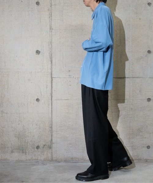 JOHN'S CLOSET（ジョンズクローゼット）の「【i】ポリストレッチドロップショルダーシャツ（シャツ/ブラウス・メンズ・サックスブルー/ホワイト/チャコールグレー/グリーン/イエロー/ブラック/ネイビー/パープル・MEDIUM/LARGE/X-LARGE）」の9枚目の写真