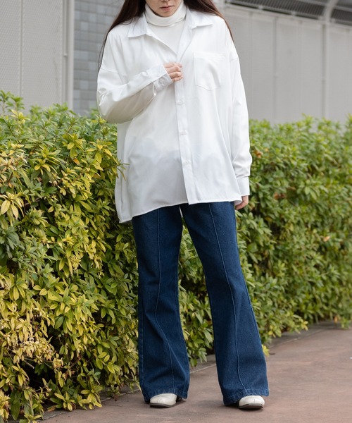 JOHN'S CLOSET（ジョンズクローゼット）の「【i】ポリストレッチドロップショルダーシャツ（シャツ/ブラウス・メンズ・サックスブルー/ホワイト/チャコールグレー/グリーン/イエロー/ブラック/ネイビー/パープル・MEDIUM/LARGE/X-LARGE）」の18枚目の写真