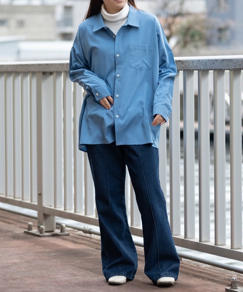 JOHN'S CLOSET（ジョンズクローゼット）の「【i】ポリストレッチドロップショルダーシャツ（シャツ/ブラウス・メンズ・サックスブルー/ホワイト/チャコールグレー/グリーン/イエロー/ブラック/ネイビー/パープル・MEDIUM/LARGE/X-LARGE）」の20枚目の写真