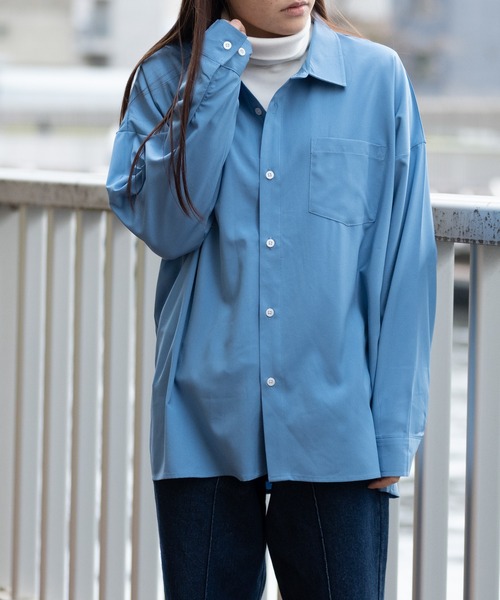 JOHN'S CLOSET（ジョンズクローゼット）の「【i】ポリストレッチドロップショルダーシャツ（シャツ/ブラウス・メンズ・サックスブルー/ホワイト/チャコールグレー/グリーン/イエロー/ブラック/ネイビー/パープル・MEDIUM/LARGE/X-LARGE）」の19枚目の写真