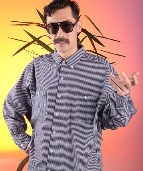 SON OF THE CHEESE（サノバチーズ）の「【SON OF THE CHEESE / サノバチーズ】Big BD Shirt（シャツ/ブラウス・メンズ・ネイビー/ホワイト・MEDIUM/LARGE/SMALL/X-LARGE）」の2枚目の写真