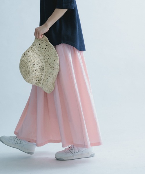 FORK&SPOON(フォークアンドスプーン)の「FORK&SPOON コットンギャザーボリュームスカート(スカート・レディース・ピンク/チャコールグレー/ベージュ系その他/オフホワイト・ONE)」の4枚目の写真