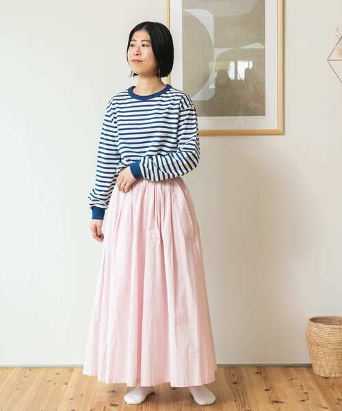 FORK&SPOON(フォークアンドスプーン)の「FORK&SPOON コットンギャザーボリュームスカート(スカート・レディース・ピンク/チャコールグレー/ベージュ系その他/オフホワイト・ONE)」の12枚目の写真