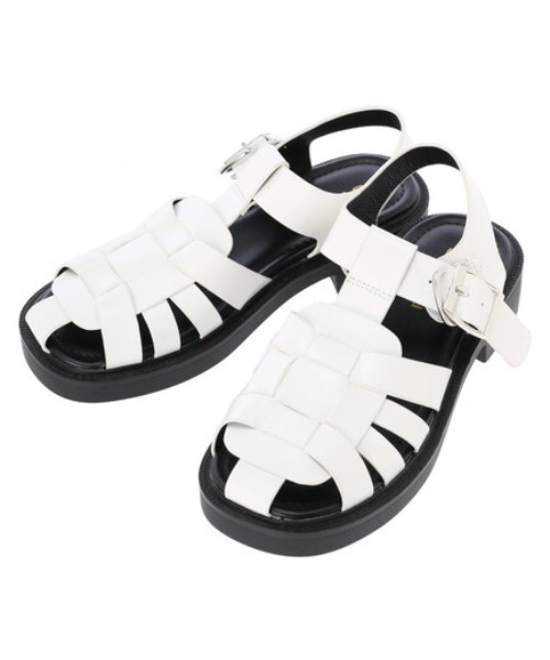 Green Parks(グリーンパークス)の「グルカサンダル(サンダル・レディース・ホワイト/ブラック・S/M/L/XL/XS)」の1枚目の写真