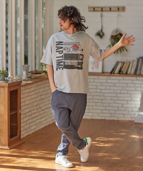 【期間限定値下げ】 Naptime. プリントプルオーバーカットソー ブラック MENS TEXBRIDリップストップ プルオーバー ブラック/072242111