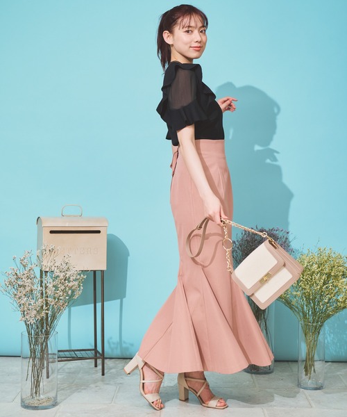 NOELA（ノエラ）の「シアーショルダーフリルニット（ニット/セーター・レディース・ラベンダー/ブラック/ベージュ・フリー）」の16枚目の写真