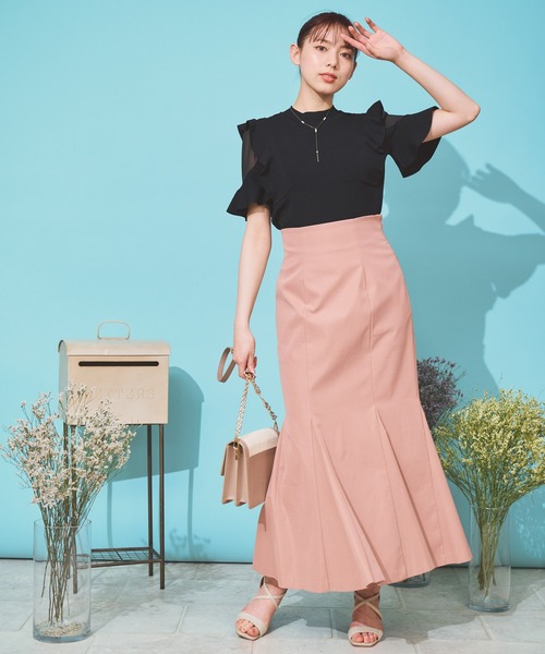 NOELA（ノエラ）の「シアーショルダーフリルニット（ニット/セーター・レディース・ラベンダー/ブラック/ベージュ・フリー）」の18枚目の写真