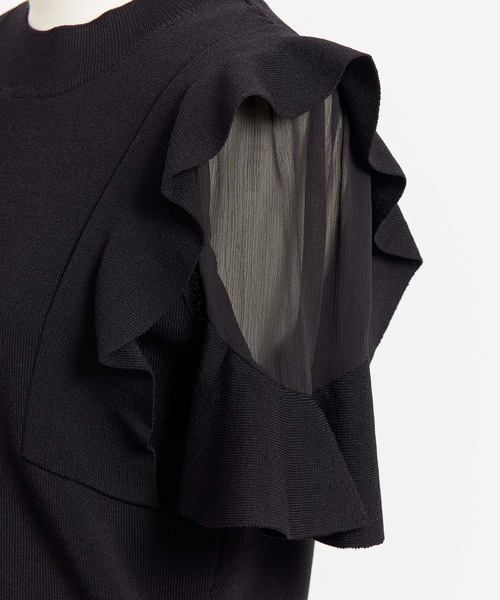 NOELA（ノエラ）の「シアーショルダーフリルニット（ニット/セーター・レディース・ラベンダー/ブラック/ベージュ・フリー）」の19枚目の写真