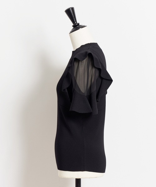 NOELA（ノエラ）の「シアーショルダーフリルニット（ニット/セーター・レディース・ラベンダー/ブラック/ベージュ・フリー）」の20枚目の写真