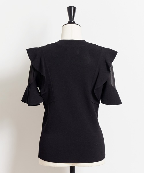 NOELA（ノエラ）の「シアーショルダーフリルニット（ニット/セーター・レディース・ラベンダー/ブラック/ベージュ・フリー）」の21枚目の写真