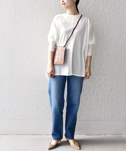 SHIPS（シップス）の「【SHIPS別注】assiette:〈手洗い可能〉チュールドルマンプルオーバー（Tシャツ/カットソー・レディース・ホワイト/ネイビー・ONE SIZE）」の18枚目の写真