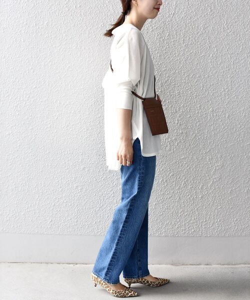SHIPS（シップス）の「【SHIPS別注】assiette:〈手洗い可能〉チュールドルマンプルオーバー（Tシャツ/カットソー・レディース・ホワイト/ネイビー・ONE SIZE）」の20枚目の写真