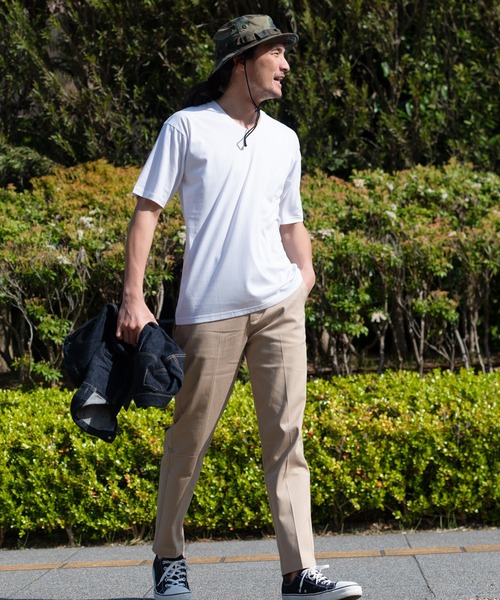 Blue Standard （ブルースタンダード）の「【BLUE STANDARD/ブルースタンダード】汗染みの目立ちにくいTシャツ ゼロステイン　撥水性　UVカット VネックTシャツ（Tシャツ/カットソー・メンズ・ホワイト/チャコールグレー/ブラック/グレー/オリーブ/ネイビー/ブルー/ライトベージュ・SMALL/MEDIUM/LARGE/X-LARGE）」の14枚目の写真