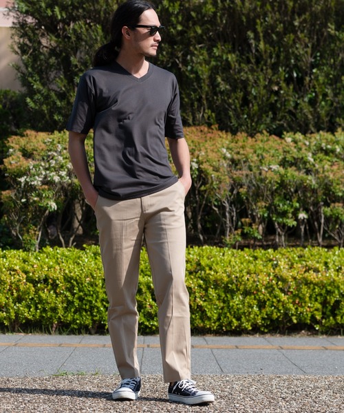 Blue Standard （ブルースタンダード）の「【BLUE STANDARD/ブルースタンダード】汗染みの目立ちにくいTシャツ ゼロステイン　撥水性　UVカット VネックTシャツ（Tシャツ/カットソー・メンズ・ホワイト/チャコールグレー/ブラック/グレー/オリーブ/ネイビー/ブルー/ライトベージュ・SMALL/MEDIUM/LARGE/X-LARGE）」の19枚目の写真