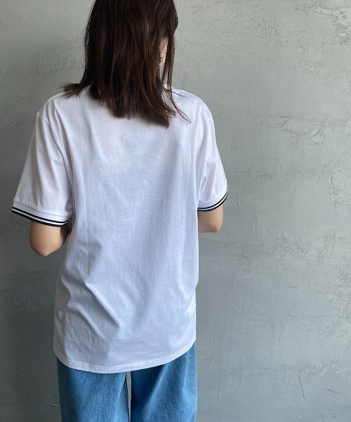 FRED PERRY（フレッドペリー）の「[FRED PERRY/フレッドペリー] ティップライン ワンポイントロゴTシャツ（Tシャツ/カットソー・レディース・ホワイト/ブラック/サックスブルー・S/M/L/XL）」の18枚目の写真