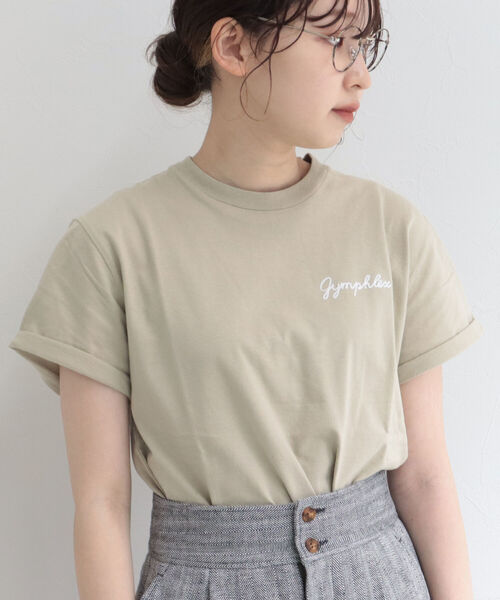 GYMPHLEX(ジムフレックス)の「【GYMPHLEX/ジムフレックス】刺繍ロゴT(Tシャツ/カットソー・レディース・ブラック/ベージュ/オフホワイト/ブルー系その他7/レッド系その他3・FREE)」の3枚目の写真