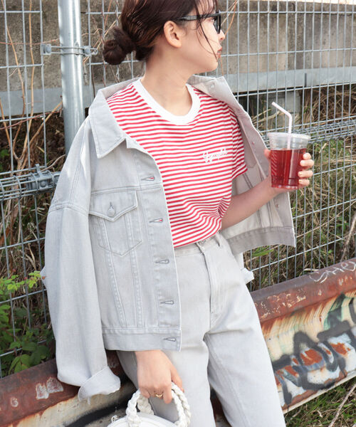 GYMPHLEX(ジムフレックス)の「【GYMPHLEX/ジムフレックス】刺繍ロゴT(Tシャツ/カットソー・レディース・ブラック/ベージュ/オフホワイト/ブルー系その他7/レッド系その他3・FREE)」の5枚目の写真