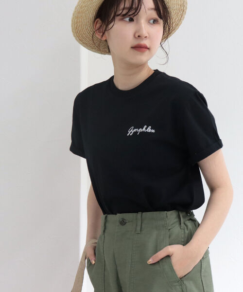 GYMPHLEX(ジムフレックス)の「【GYMPHLEX/ジムフレックス】刺繍ロゴT(Tシャツ/カットソー・レディース・ブラック/ベージュ/オフホワイト/ブルー系その他7/レッド系その他3・FREE)」の1枚目の写真