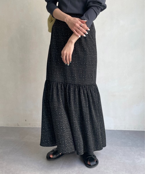 CAPRICIEUX LE'MAGE(カプリシューレマージュ)の「変形ドットタイトマーメイドスカート(スカート・レディース・アイボリー/ブラック・FREE)」の5枚目の写真