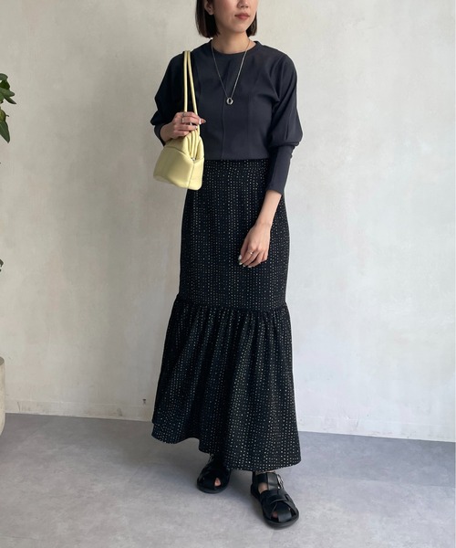 CAPRICIEUX LE'MAGE(カプリシューレマージュ)の「変形ドットタイトマーメイドスカート(スカート・レディース・アイボリー/ブラック・FREE)」の7枚目の写真