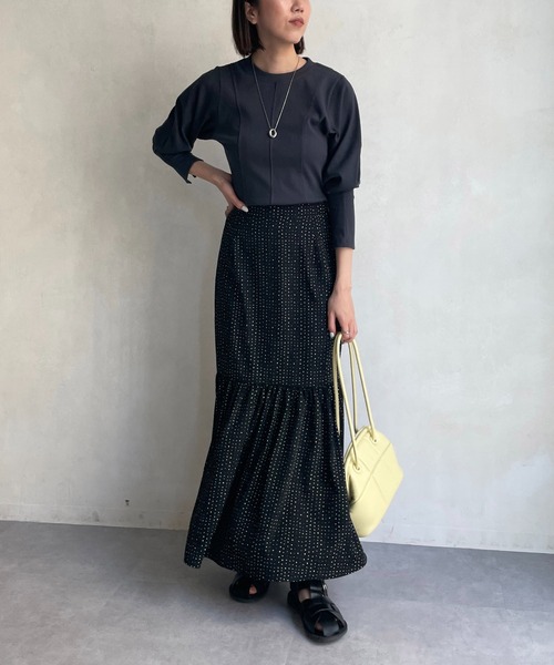 CAPRICIEUX LE'MAGE(カプリシューレマージュ)の「変形ドットタイトマーメイドスカート(スカート・レディース・アイボリー/ブラック・FREE)」の8枚目の写真