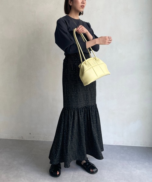 CAPRICIEUX LE'MAGE(カプリシューレマージュ)の「変形ドットタイトマーメイドスカート(スカート・レディース・アイボリー/ブラック・FREE)」の9枚目の写真