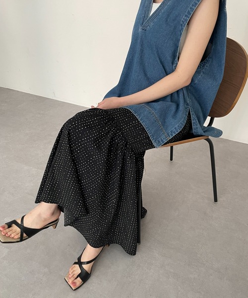 CAPRICIEUX LE'MAGE(カプリシューレマージュ)の「変形ドットタイトマーメイドスカート(スカート・レディース・アイボリー/ブラック・FREE)」の13枚目の写真