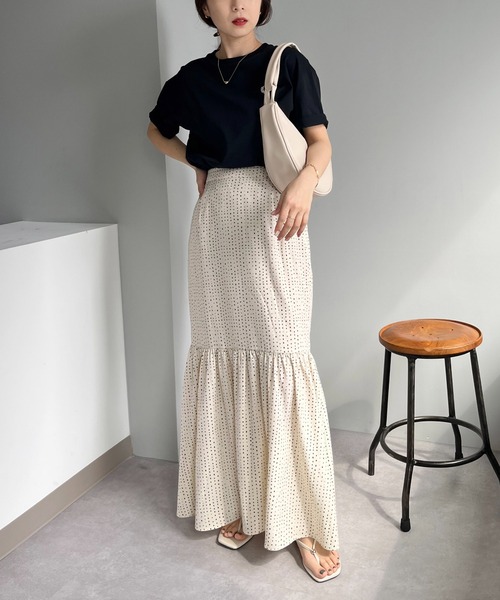 CAPRICIEUX LE'MAGE(カプリシューレマージュ)の「変形ドットタイトマーメイドスカート(スカート・レディース・アイボリー/ブラック・FREE)」の19枚目の写真
