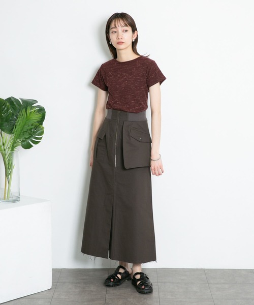 KBF（ケイビーエフ）の「フロントスリットミリタリースカート（スカート・レディース・ダークブラウン/カーキ・ONE）」の16枚目の写真
