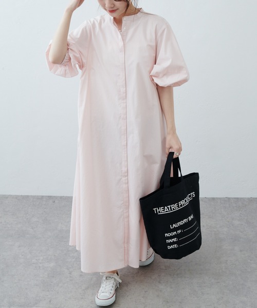 PUAL CE CIN（ピュアルセシン）の「インドポプリン太糸ステッチワンピース（ワンピース・レディース・ホワイト/ブラック/ブルー/ピンク・FREE）」の4枚目の写真