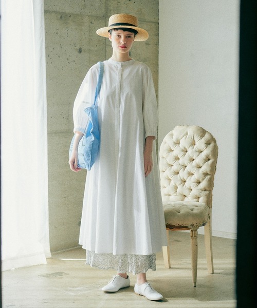 PUAL CE CIN（ピュアルセシン）の「インドポプリン太糸ステッチワンピース（ワンピース・レディース・ホワイト/ブラック/ブルー/ピンク・FREE）」の5枚目の写真