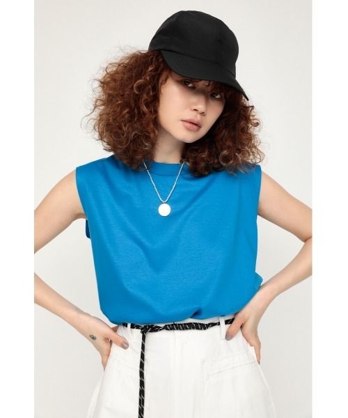 SLY(スライ)の「MERCERIZE BASIC T/T ベーシック タンクトップ(タンクトップ・レディース・ホワイト/ブルー/ブラック/オレンジ/クリアレッド/グレー・FREE)」の5枚目の写真