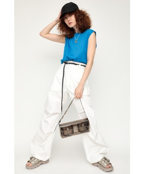 SLY(スライ)の「MERCERIZE BASIC T/T ベーシック タンクトップ(タンクトップ・レディース・ホワイト/ブルー/ブラック/オレンジ/クリアレッド/グレー・FREE)」の21枚目の写真