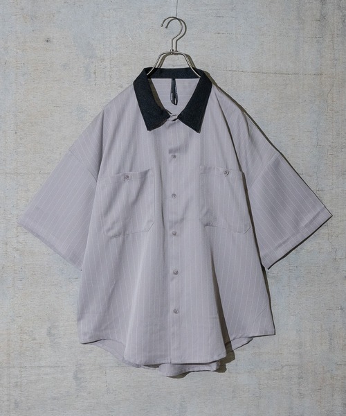 JOHN'S CLOSET（ジョンズクローゼット）の「【i】ポリツイルルーズフィットワークシャツ/ビッグシャツ 半袖（シャツ/ブラウス・メンズ・ホワイト/チャコールグレー/ブラック/ネイビー/グレー/サックスブルー/グリーン/ホワイト系その他/ブラック系その他/グレー系その他/ベージュ系その他/グリーン系その他/グレイッシュベージュ/ホワイト系その他2/ホワイト系その他3/ブラック系その他2/ブラック系その他3/グレー系その他2/グリーン系その他2/グリーン系その他3/ネイビー系/サックスブルー系1・MEDIUM/LARGE/X-LARGE）」の11枚目の写真