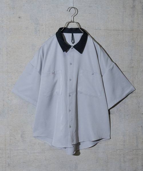 JOHN'S CLOSET（ジョンズクローゼット）の「【i】ポリツイルルーズフィットワークシャツ/ビッグシャツ 半袖（シャツ/ブラウス・メンズ・ホワイト/チャコールグレー/ブラック/ネイビー/グレー/サックスブルー/グリーン/ホワイト系その他/ブラック系その他/グレー系その他/ベージュ系その他/グリーン系その他/グレイッシュベージュ/ホワイト系その他2/ホワイト系その他3/ブラック系その他2/ブラック系その他3/グレー系その他2/グリーン系その他2/グリーン系その他3/ネイビー系/サックスブルー系1・MEDIUM/LARGE/X-LARGE）」の13枚目の写真