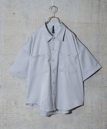 【i】ポリツイルルーズフィットワークシャツ/ビッグシャツ 半袖