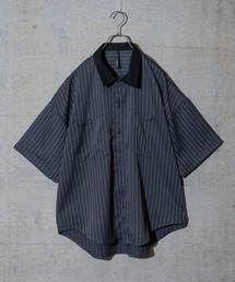 【i】ポリツイルルーズフィットワークシャツ/ビッグシャツ 半袖