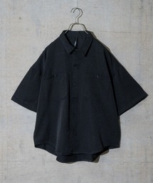 【i】ポリツイルルーズフィットワークシャツ/ビッグシャツ 半袖