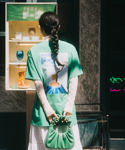 FREAK'S STORE(フリークスストア)の「ナポリタンTシャツ(Tシャツ/カットソー・レディース・ホワイト/チャコールグレー/グリーン・フリ-)」の3枚目の写真