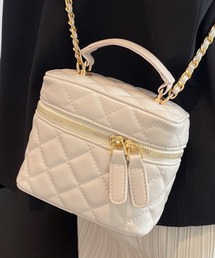 DAY CLOSET | レディース 2WAYキルティングボックスバッグ+ショルダーチェーン 2点セット(ショルダーバッグ)