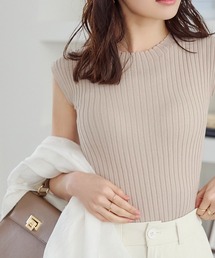 KOBE LETTUCE | フレンチスリーブリブニットトップス(ニット/セーター)
