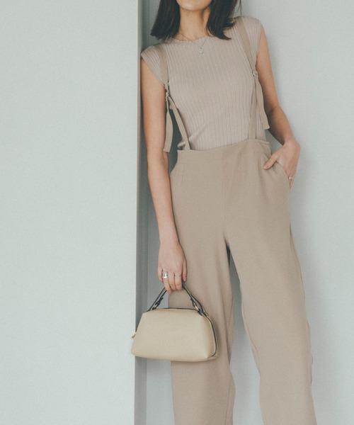 KOBE LETTUCE（コウベレタス）の「フレンチスリーブリブニットトップス（ニット/セーター・レディース・ネイビー/オフホワイト/ブラック/レッド系/チョコ/グレイッシュベージュ/ベージュ系/ブラック系/ブルー系1/イエロー系/ホワイト系/ブルー系/イエロー/ベージュ系その他・L/M/L1/M1）」の22枚目の写真