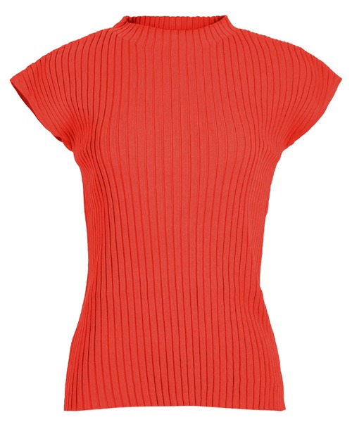 KOBE LETTUCE（コウベレタス）の「フレンチスリーブリブニットトップス（ニット/セーター・レディース・ネイビー/オフホワイト/ブラック/レッド系/チョコ/グレイッシュベージュ/ベージュ系/ブラック系/ブルー系1/イエロー系/ホワイト系/ブルー系/イエロー/ベージュ系その他・L/M/L1/M1）」の15枚目の写真