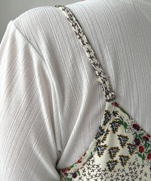 ＪＵＧＬＡＮＳ（ユグランス）の「☆ ふんわり揺れ感。アソート柄ティアードキャミワンピース　220160（ワンピース・レディース・ホワイト×ブラウン/ホワイト×ネイビー・FREE）」の13枚目の写真